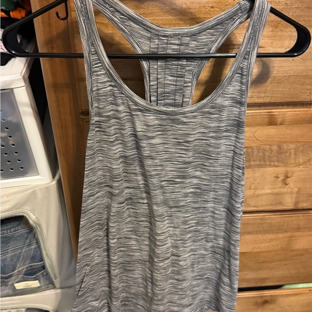 Lululemon Athletica Gray Striped Tank Top